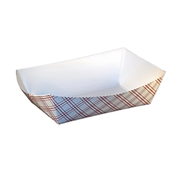 #300 RED PLAID TRAY 2/250 (SQP) (500/Case)