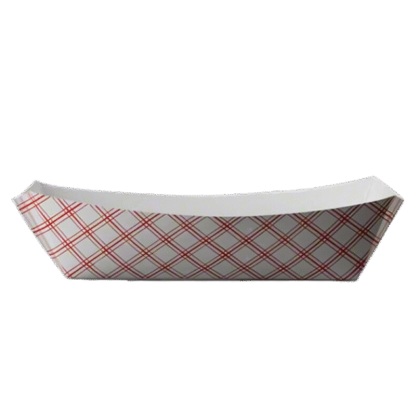 #500 RED PLAID TRAY 4/125 (SQP) -(500/Case)